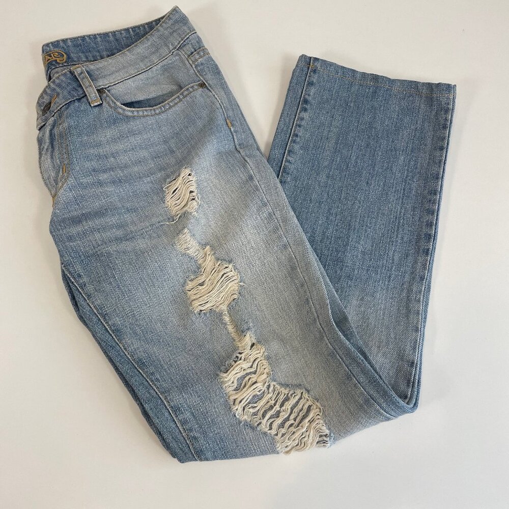 Carmar Distressed Straight Leg Jeans Blue 27 Women’s Low Rise Y2K Pockets‎ Denim